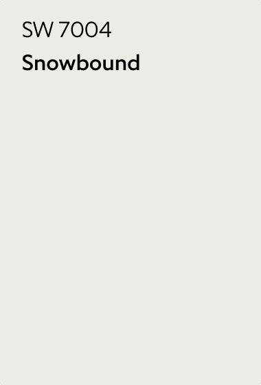 A Sherwin-Williams Color Chip for Snowbound SW 7004.