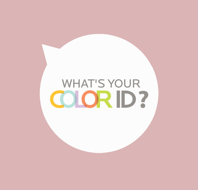 A speech bubble with What’s Your ColorID inside surrounded by a light pink background.